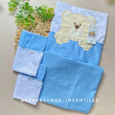 Set Sabana Bordada Estampado Oso